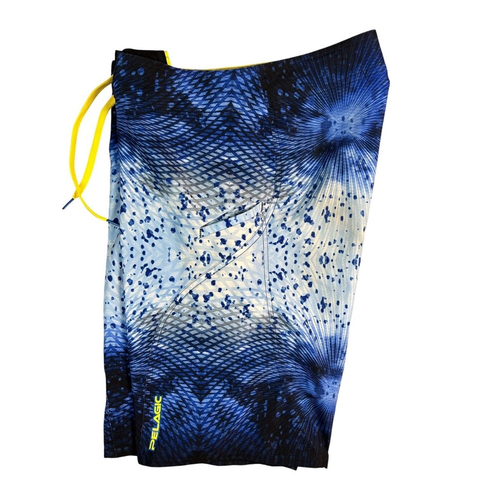 Pelagic Blue Psycho Dorado Stretch Sharkskin Boardshort  Size 32  Swim Trunk - Picture 4 of 13